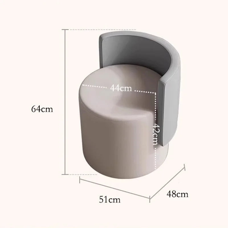 Simple Backrest Dressing Table Stool, Multifunctional Ottoman for Bedroom & Sofa