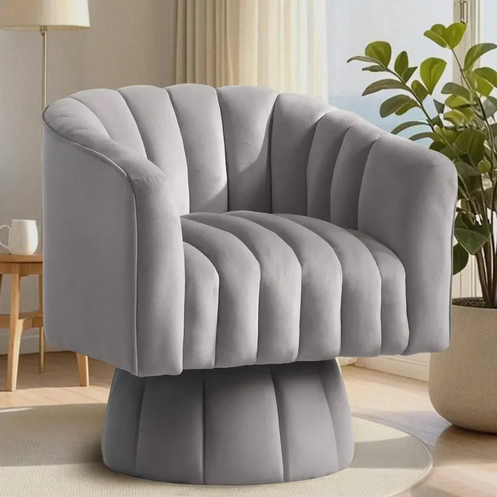 Swivel Accent Chair,360Swivel Barrel Chair, Modern Swivel Chair With Velvet Fabric, MidCentury Swivel Chair With Wide Upholstere