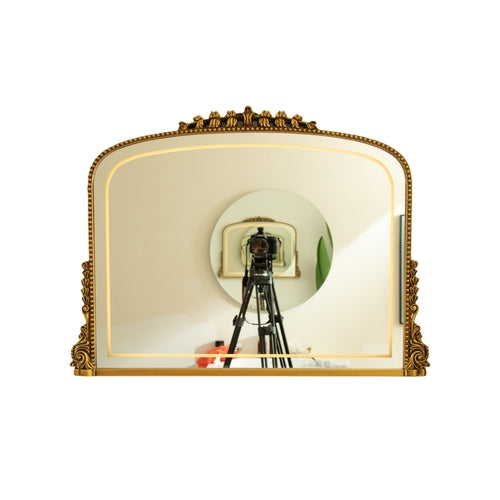 Irregular Wall Mirror – Vintage PU Frame Silver 35.04" x 1.77" for