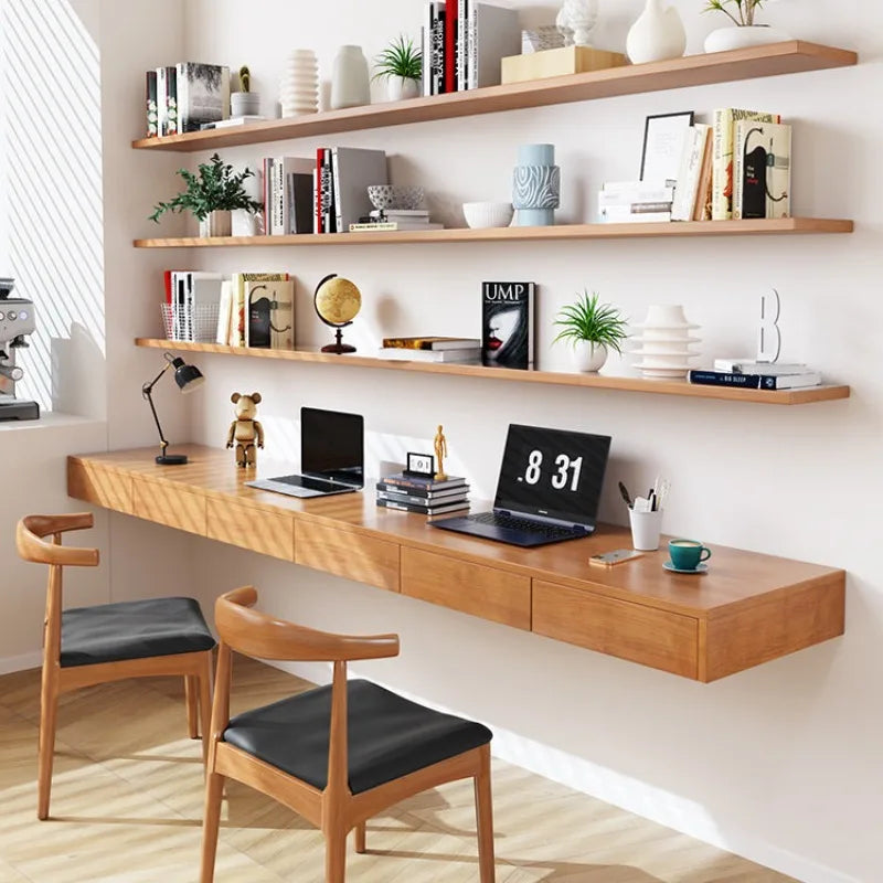 Nordic Creative Solid Wood Computer Desk Modern Bedroom Floating Wall Mounted Desk Bedroom Home Furniture Bureau Flottant FYFD