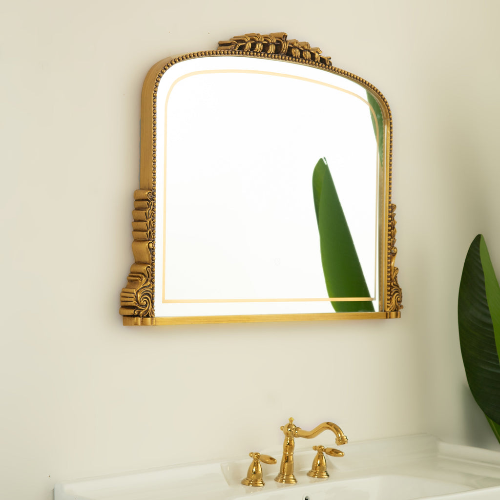 Irregular Wall Mirror – Vintage PU Frame Silver 35.04" x 1.77" for