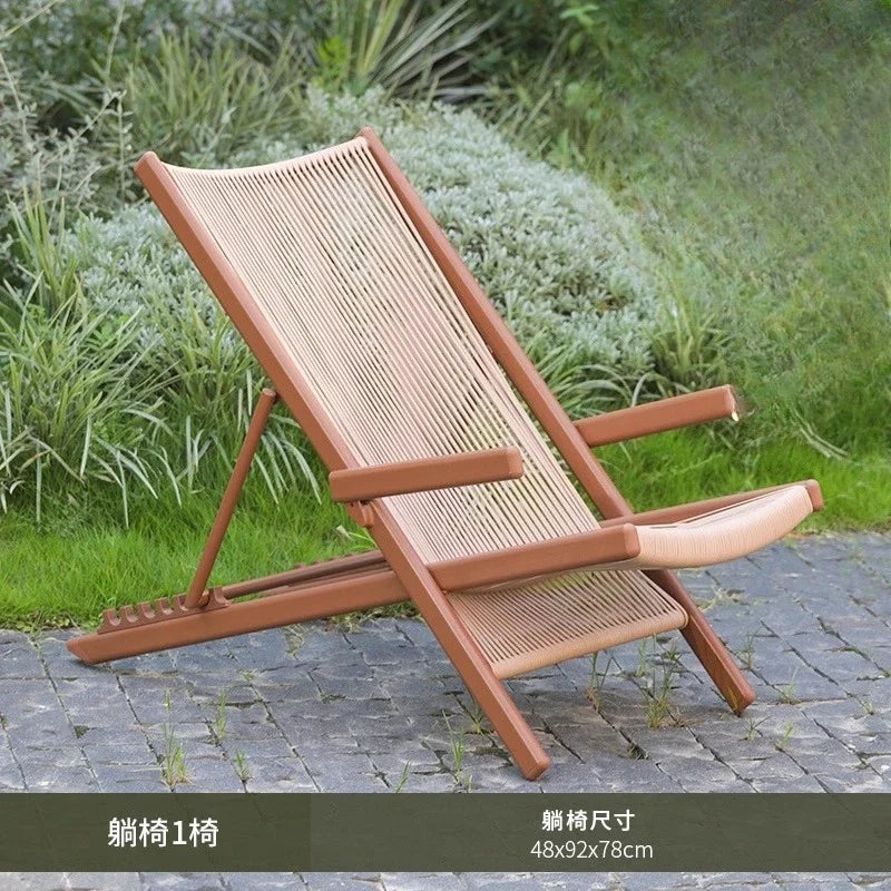 r5.13   Balcony Lounge Chair Home Casual Folding Chair Garden Tea Table  Sofa Terrace Chair