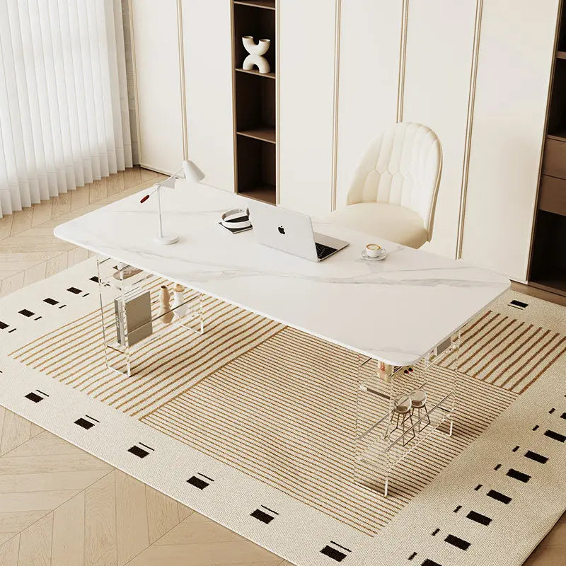 Nordic High-end Sintered Stone Desk Modern Design Balcony Floating Acrylic Office Desk Bedroom Furniture Zwevend Bureau FYFD