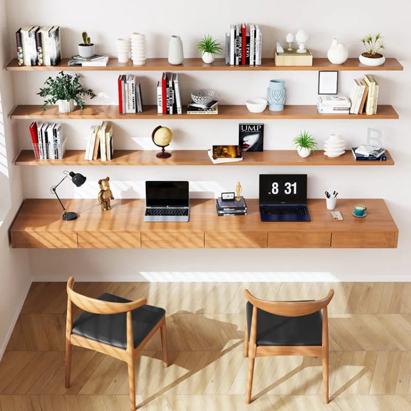 Nordic Creative Solid Wood Computer Desk Modern Bedroom Floating Wall Mounted Desk Bedroom Home Furniture Bureau Flottant FYFD