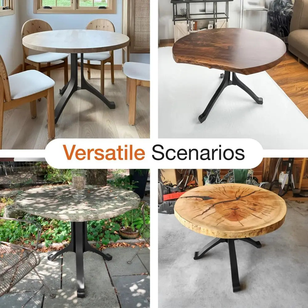 28-inch Handcrafted Black Metal Wishbone Table Legs, Rust-Resistant, Adjustable for Dining Tables, Desks, and Benches - Suitable