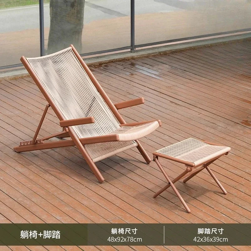 r5.13   Balcony Lounge Chair Home Casual Folding Chair Garden Tea Table  Sofa Terrace Chair