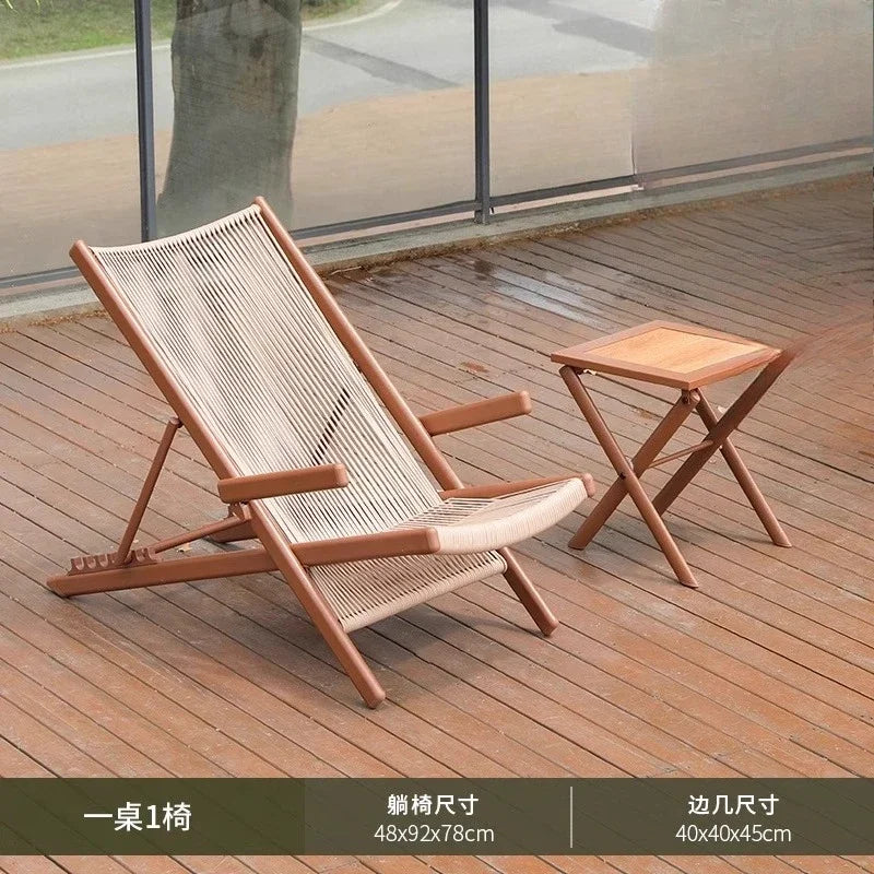 r5.13   Balcony Lounge Chair Home Casual Folding Chair Garden Tea Table  Sofa Terrace Chair