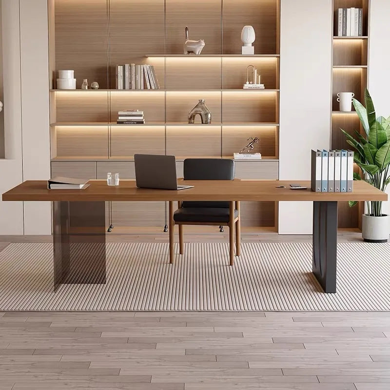 Italian Acrylic Floating Wooden Office Desk Modern Simple Living Room Study Desk Office Home Furniture Tavolo Fluttuante FYFD