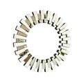 Round Wall Mirror – Modern PU Frame Silver 31.5" diameter for