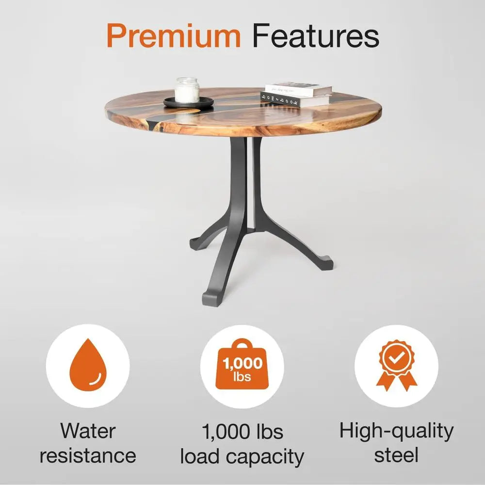 28-inch Handcrafted Black Metal Wishbone Table Legs, Rust-Resistant, Adjustable for Dining Tables, Desks, and Benches - Suitable
