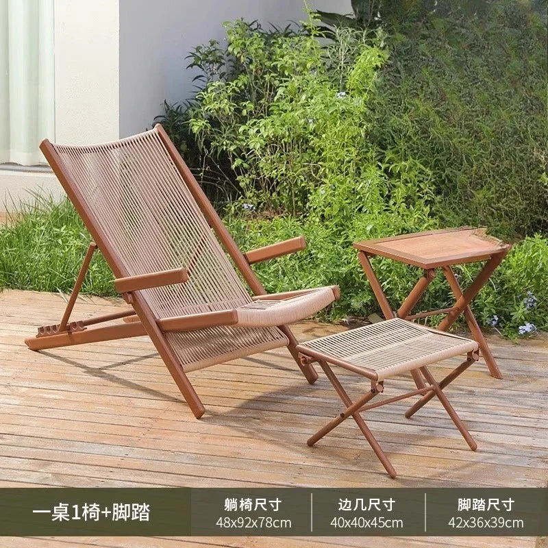 r5.13   Balcony Lounge Chair Home Casual Folding Chair Garden Tea Table  Sofa Terrace Chair