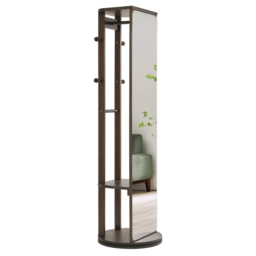 Full-Length Mirror – Solid Wood Frame Walnut 64.57" x 67.72" for