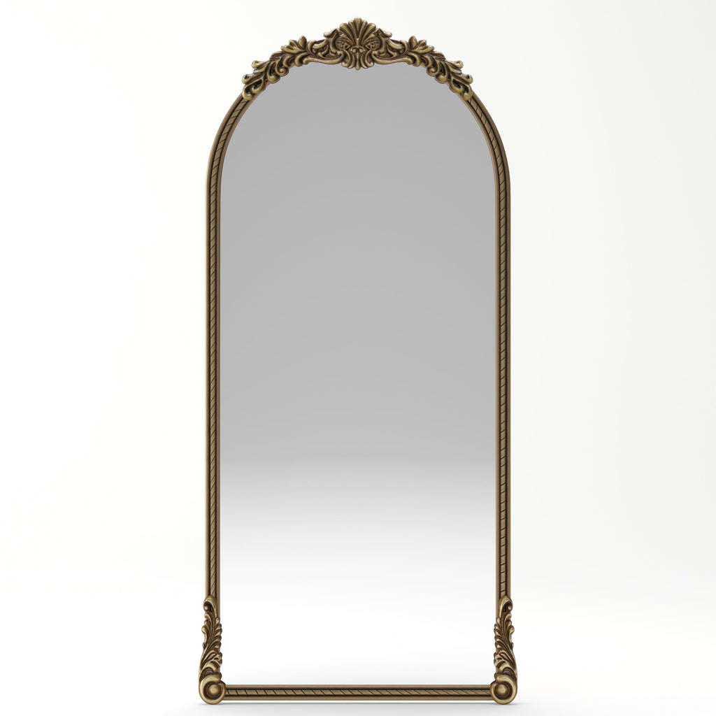 Full-Length Mirror – Ornate Wood Frame Antique Gold 33.07" x 73.03"