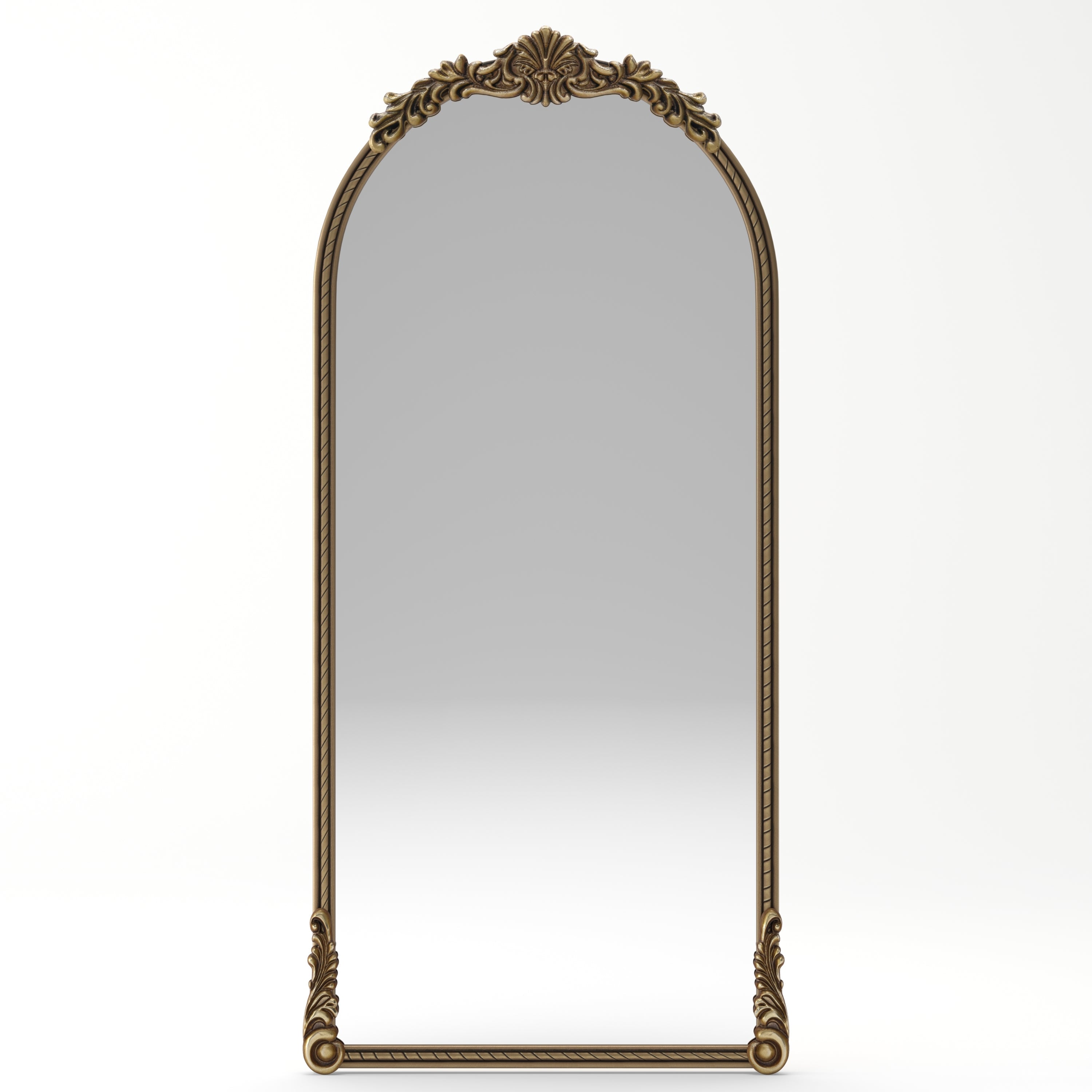 Full-Length Mirror – Ornate Wood Frame Antique Gold 33.07" x 73.03"