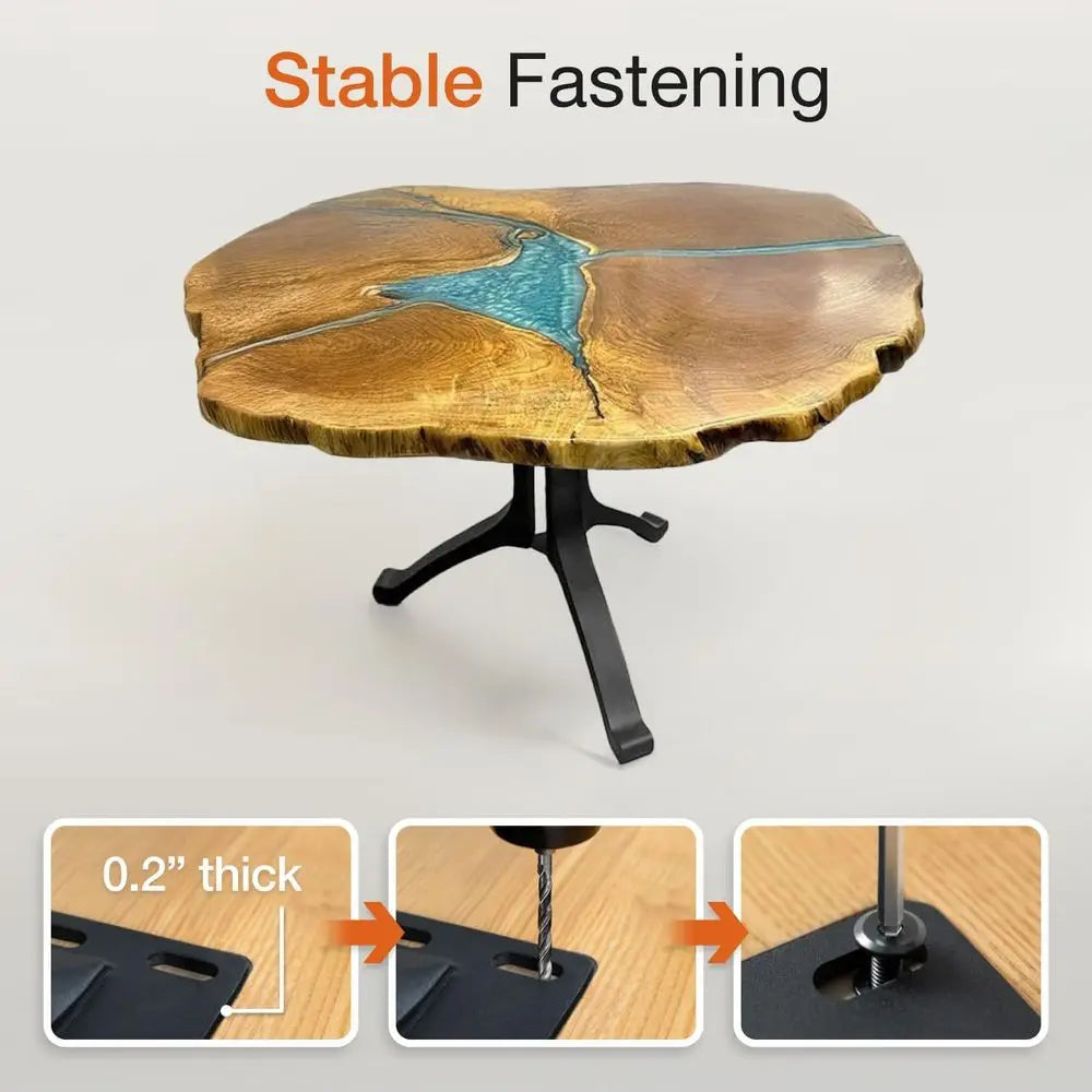 28-inch Handcrafted Black Metal Wishbone Table Legs, Rust-Resistant, Adjustable for Dining Tables, Desks, and Benches - Suitable