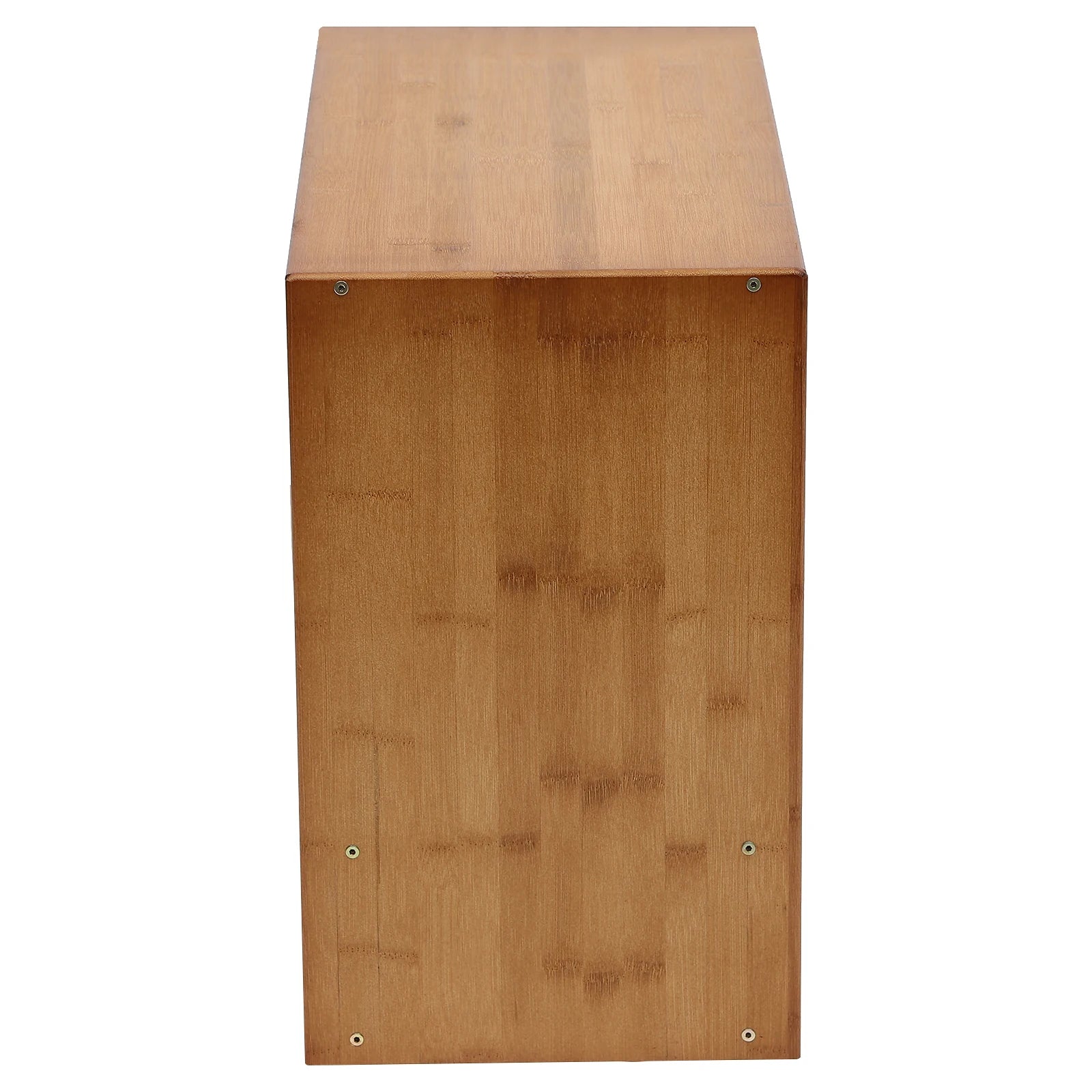 Bymaocar Display Cabinet Kitchen Pantry Sideboard Storage Cabinet Bamboo Glass Vertical Stripe Door 3 Tier Open Platform 21.6x11 inch Adjustable Shelf 33 lbs Load Dust Proof Smooth Slide for Kitchen Dining Room Living Room