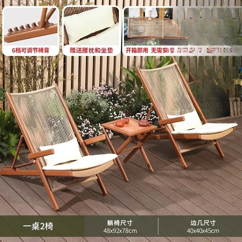 r5.13   Balcony Lounge Chair Home Casual Folding Chair Garden Tea Table  Sofa Terrace Chair