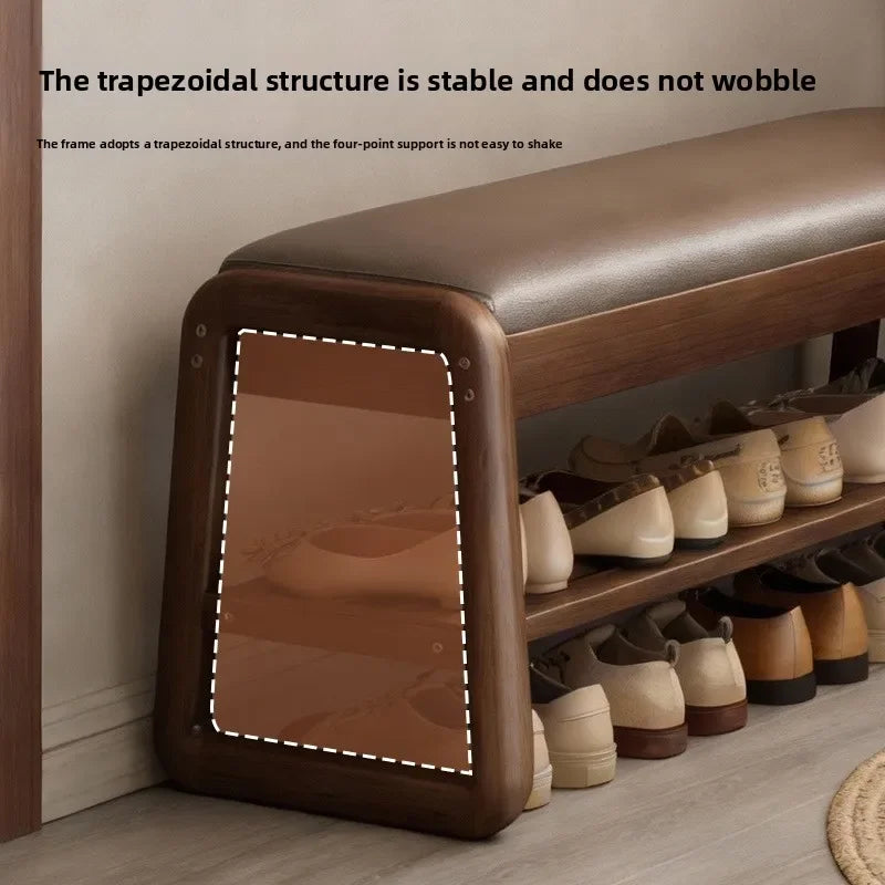 Solid wood shoe changing stool, home entry at the door, you can sit on the shoe stool and shoe cabinet when you enter the door
