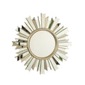 Sunburst Wall Mirror – PU Frame Silver 25.59" diameter for Bathroom,