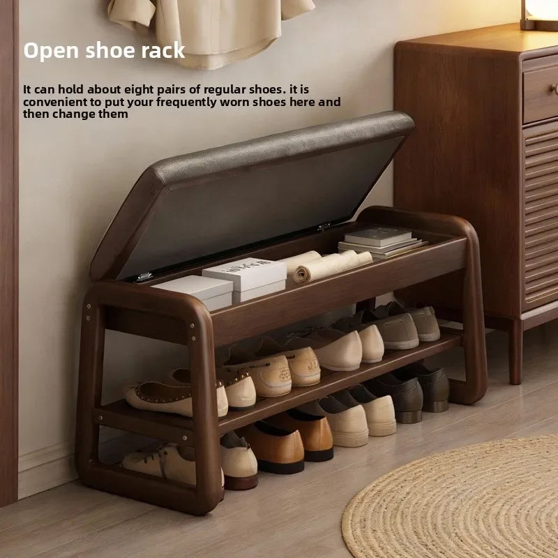 Solid wood shoe changing stool, home entry at the door, you can sit on the shoe stool and shoe cabinet when you enter the door