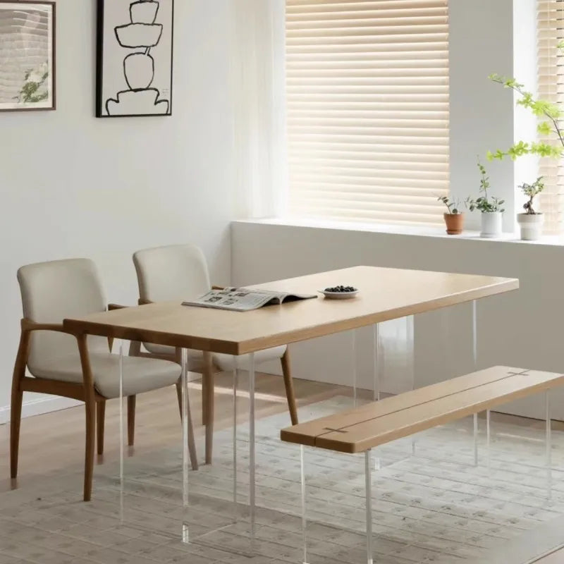 Italian Acrylic Solid Wood Floating Table Modern Simple Living Room Bedroom Workbench Home Furniture Mobili Da Studio FYFD