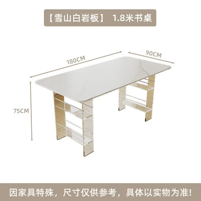 Nordic High-end Sintered Stone Desk Modern Design Balcony Floating Acrylic Office Desk Bedroom Furniture Zwevend Bureau FYFD