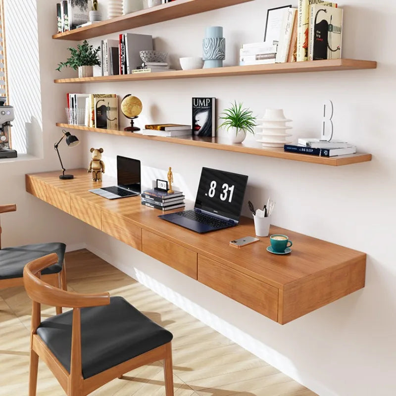 Nordic Creative Solid Wood Computer Desk Modern Bedroom Floating Wall Mounted Desk Bedroom Home Furniture Bureau Flottant FYFD