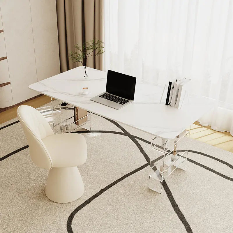 Nordic High-end Sintered Stone Desk Modern Design Balcony Floating Acrylic Office Desk Bedroom Furniture Zwevend Bureau FYFD
