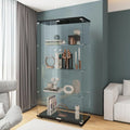 Glass Display Cabinet with 4 Shelves, 2 Doors Curio Cabinets for Living Room, Bedroom, Office, Floor Standing, Customized