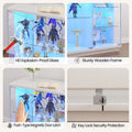 47.2 White Glass Display Cabinet with 3-Color LED, 5-Tier Lockable Curio Cabinet, Human Body Sensor, Charging Station for Collec