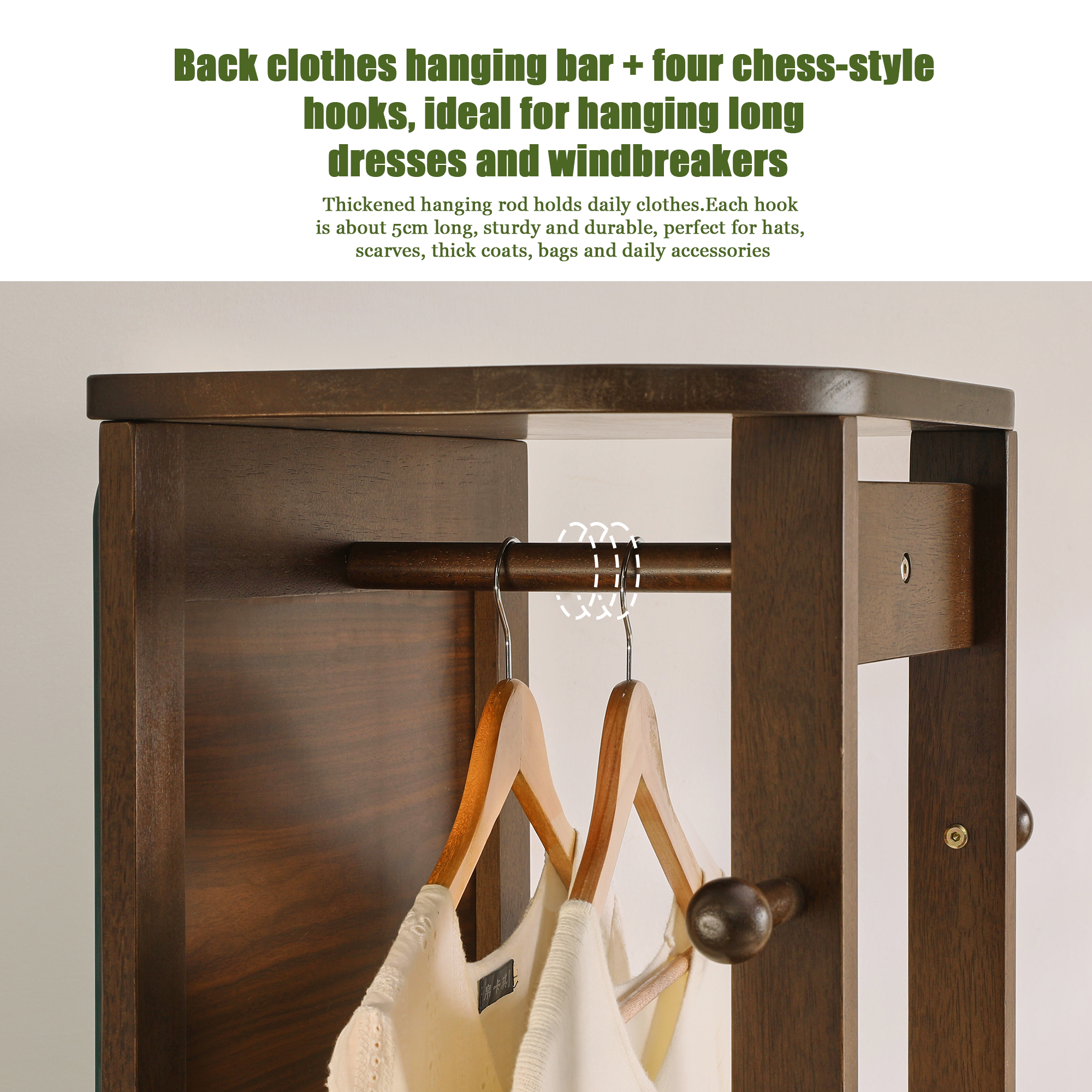 Full-Length Mirror – Solid Wood Frame Walnut 64.57" x 67.72" for