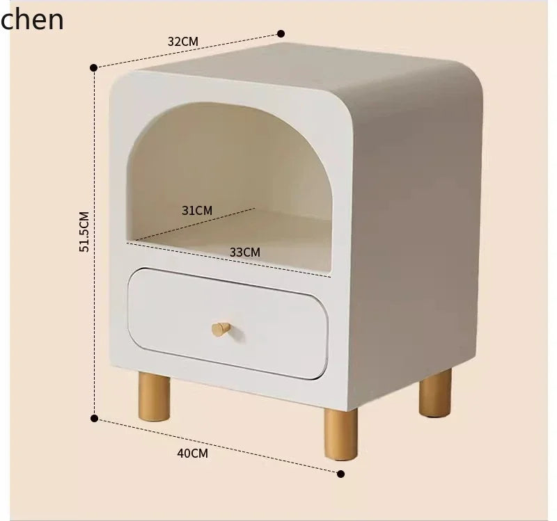 W5.19 Bedside Table Small Apartment Solid Wood Ultra Narrow Bedside Cabinet Minimalist Bedroom Storage Cabinet
