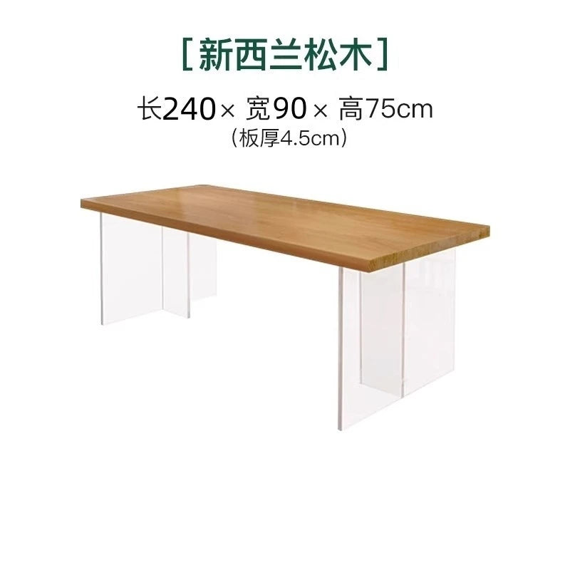 Italian Acrylic Solid Wood Floating Table Modern Simple Living Room Bedroom Workbench Home Furniture Mobili Da Studio FYFD