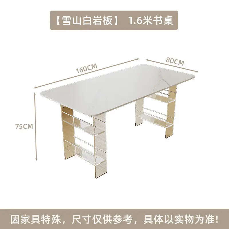 Nordic High-end Sintered Stone Desk Modern Design Balcony Floating Acrylic Office Desk Bedroom Furniture Zwevend Bureau FYFD