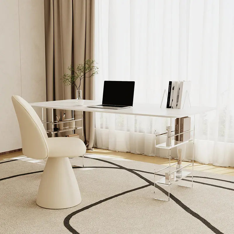 Nordic High-end Sintered Stone Desk Modern Design Balcony Floating Acrylic Office Desk Bedroom Furniture Zwevend Bureau FYFD