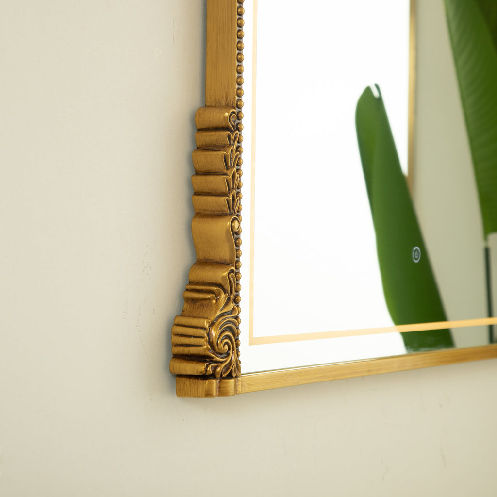 Irregular Wall Mirror – Vintage PU Frame Silver 35.04" x 1.77" for