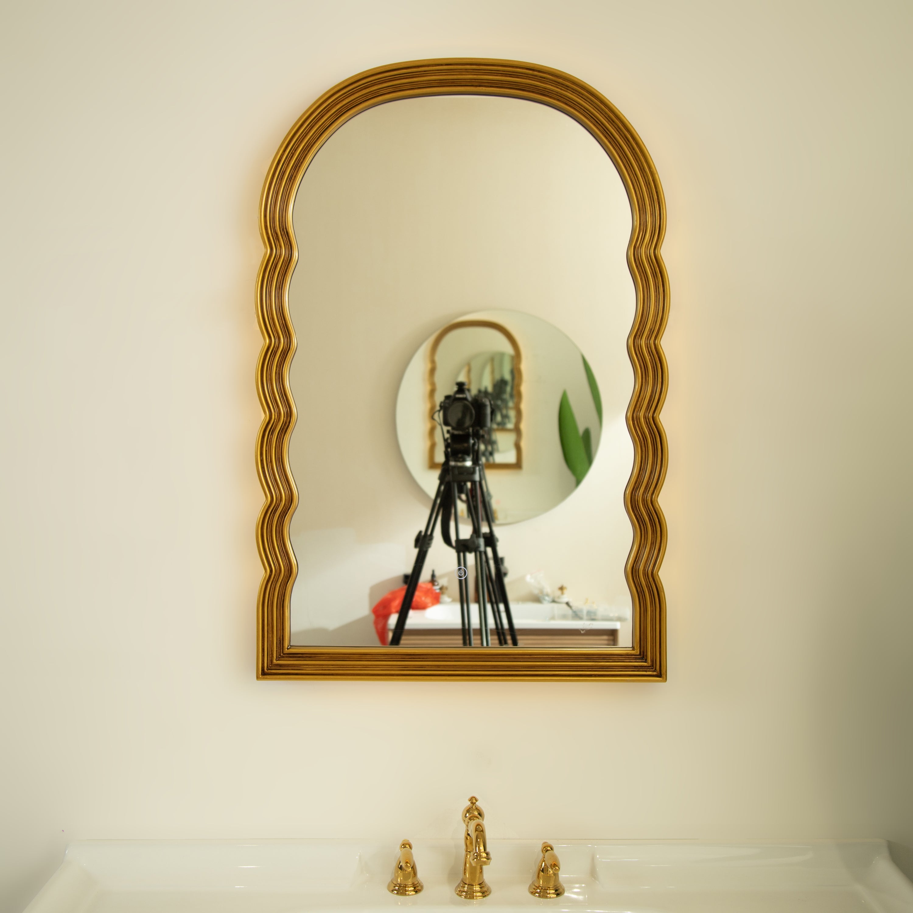 Arched Wall Mirror – Vintage Mirror Golden, Silver 23.43" x 1.97" for