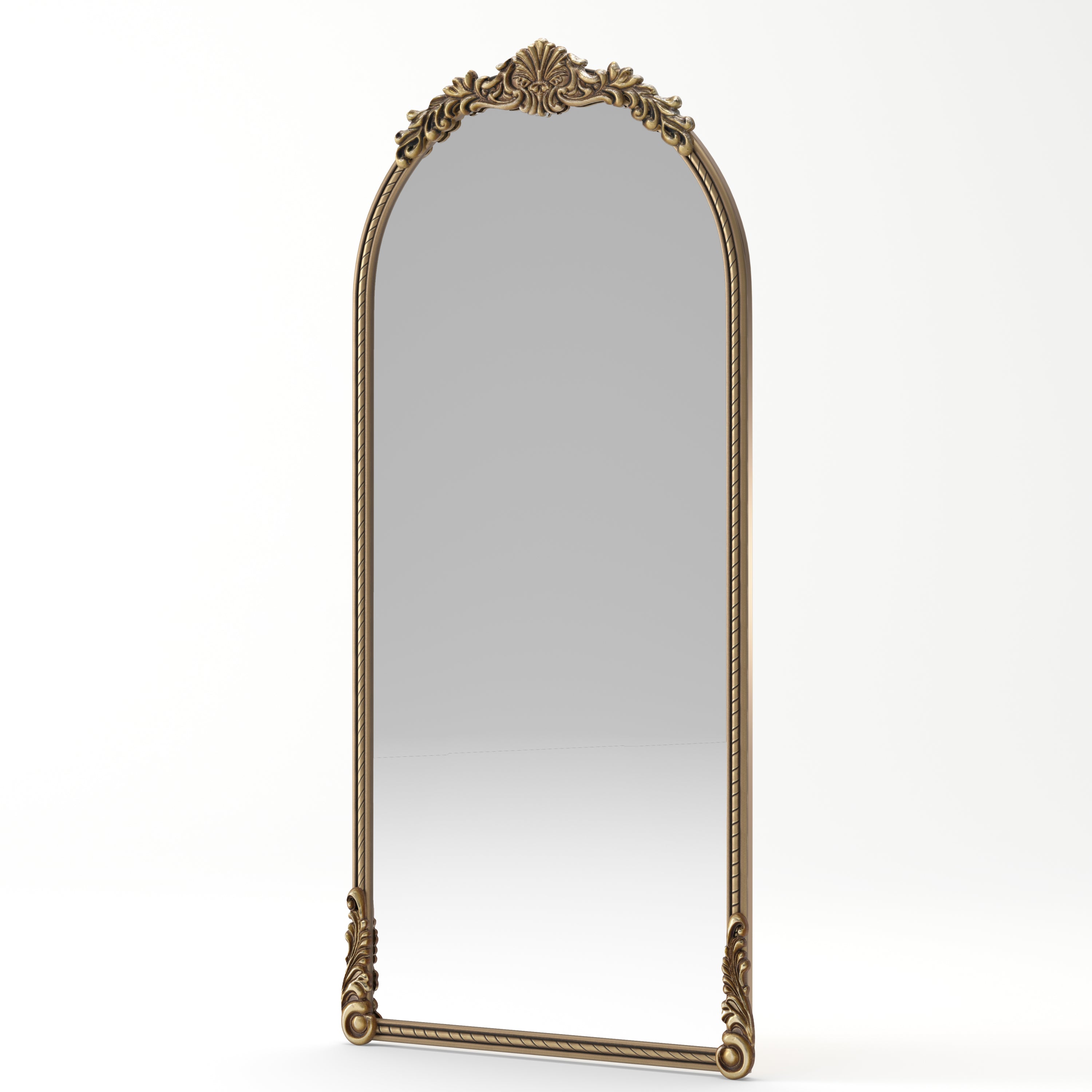 Full-Length Mirror – Ornate Wood Frame Antique Gold 33.07" x 73.03"