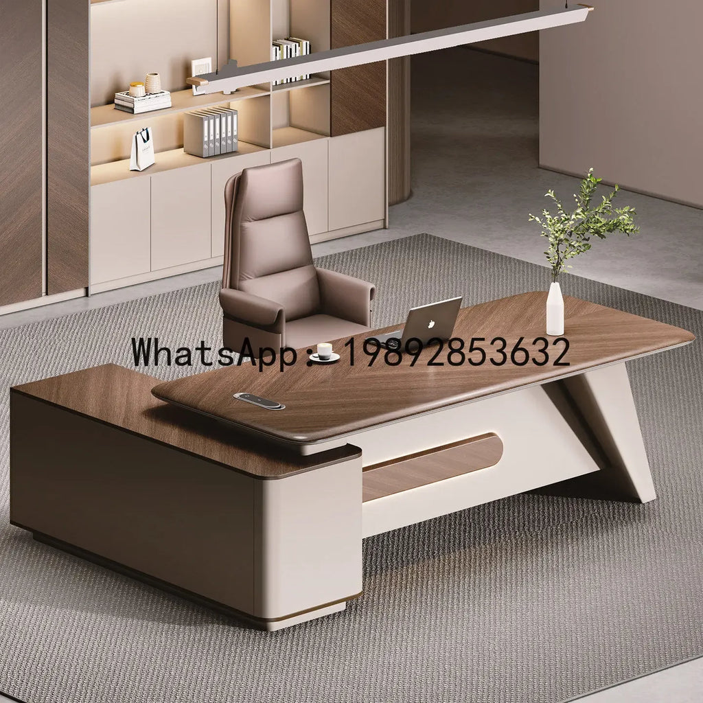 H5.15  Boss Office Desk Set - Complete Office Desk and Chair Set, Boss Desk, Executive Desk, Manager's Desk
