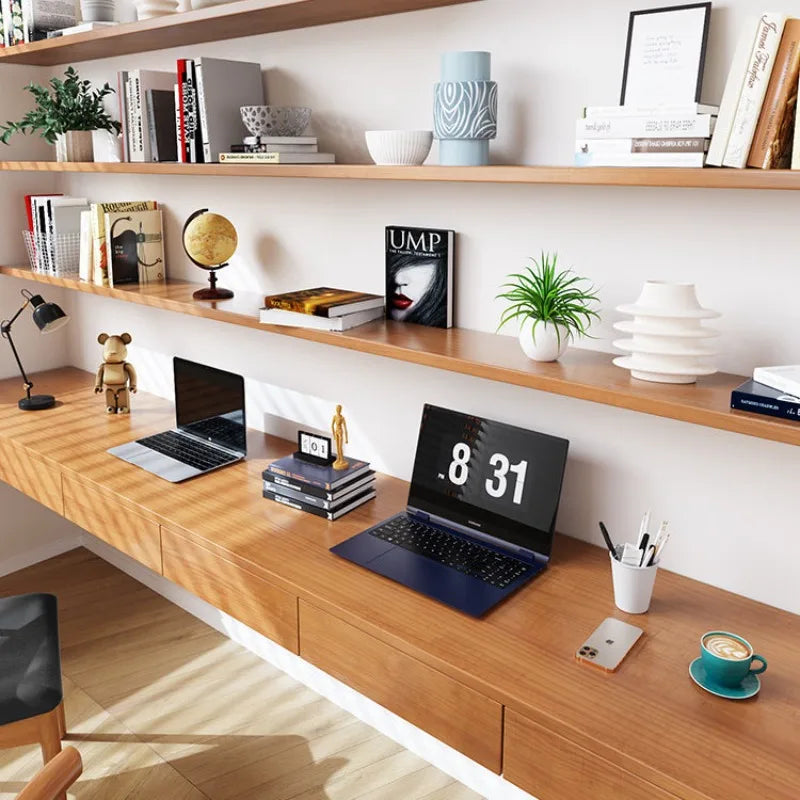 Nordic Creative Solid Wood Computer Desk Modern Bedroom Floating Wall Mounted Desk Bedroom Home Furniture Bureau Flottant FYFD
