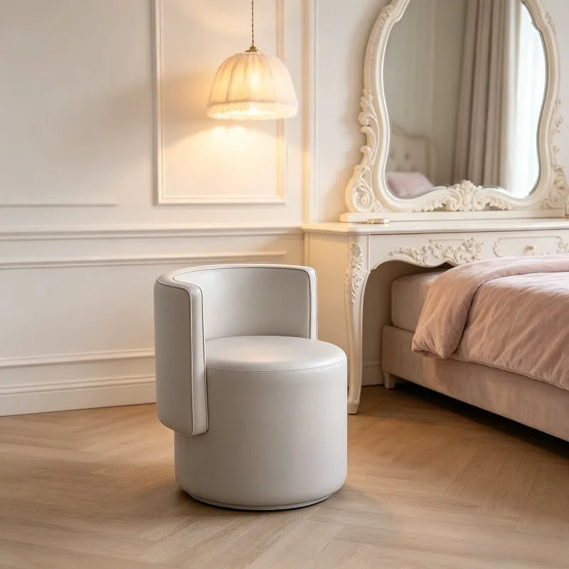 Simple Backrest Dressing Table Stool, Multifunctional Ottoman for Bedroom & Sofa