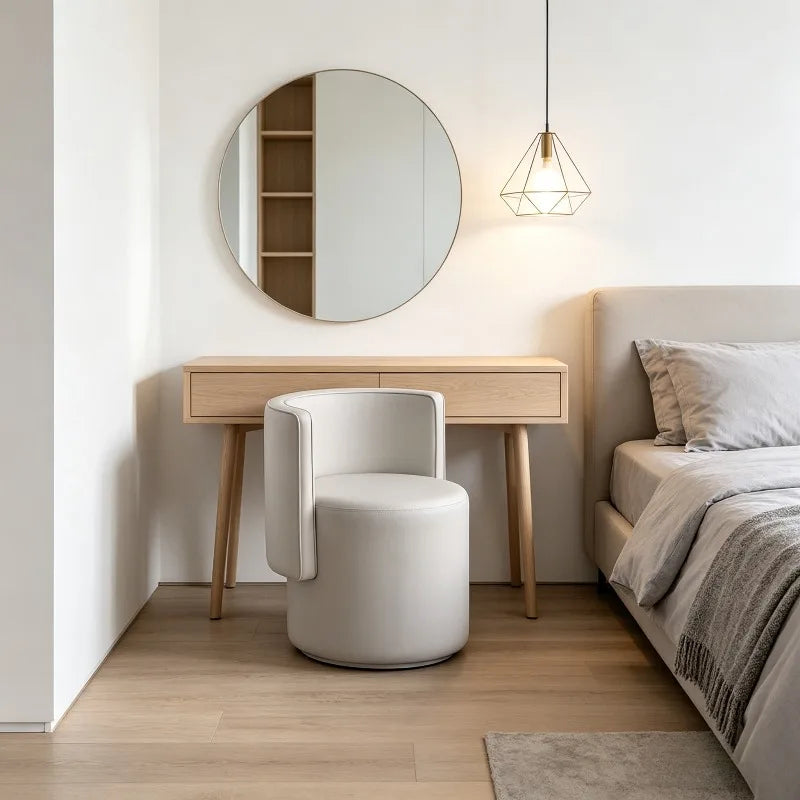 Simple Backrest Dressing Table Stool, Multifunctional Ottoman for Bedroom & Sofa