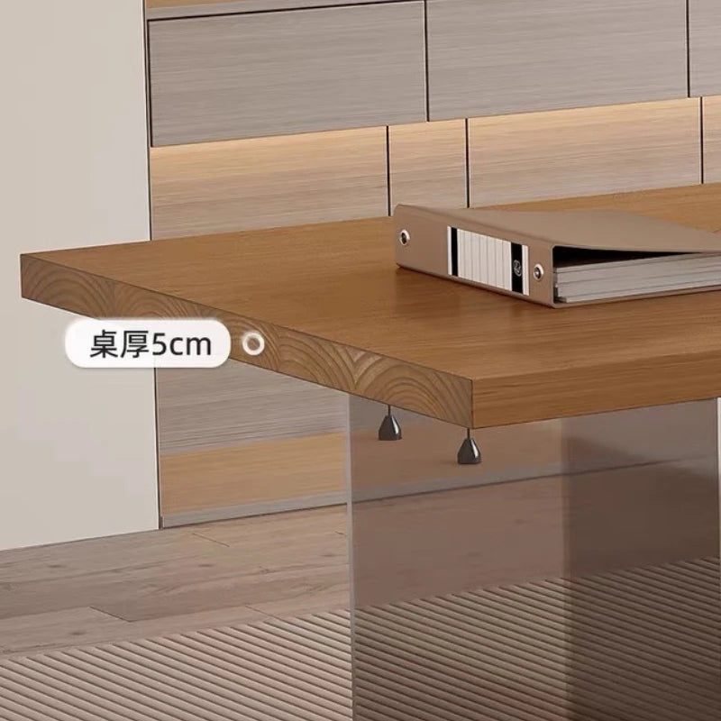 Italian Acrylic Floating Wooden Office Desk Modern Simple Living Room Study Desk Office Home Furniture Tavolo Fluttuante FYFD