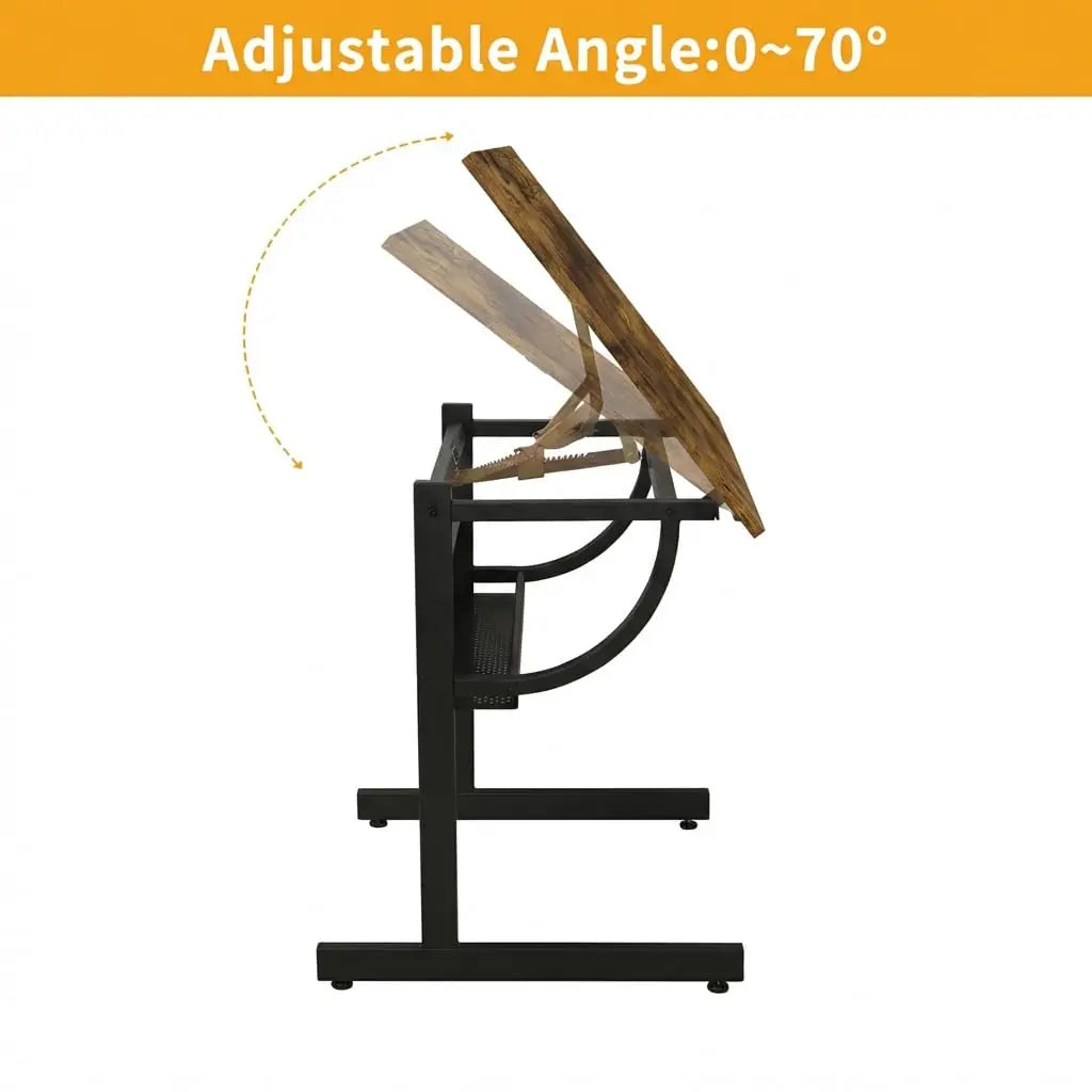 Adjustable Art Desk with Storage, 0-75° Tilting Drafting Table, 3 Drawers, Free Stool - Ideal for Diamond Painting,, Customized