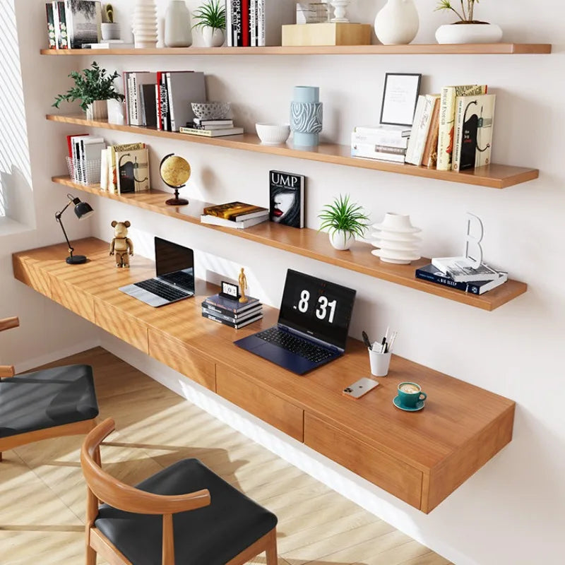 Nordic Creative Solid Wood Computer Desk Modern Bedroom Floating Wall Mounted Desk Bedroom Home Furniture Bureau Flottant FYFD