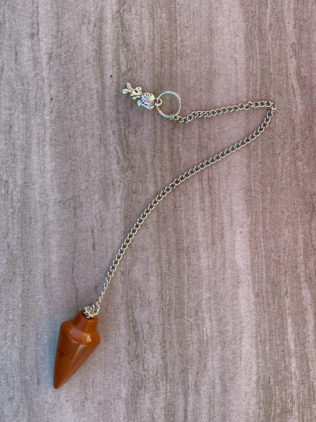 Natural Red Jasper Pendulum with Mystery Charm | Bag Charm