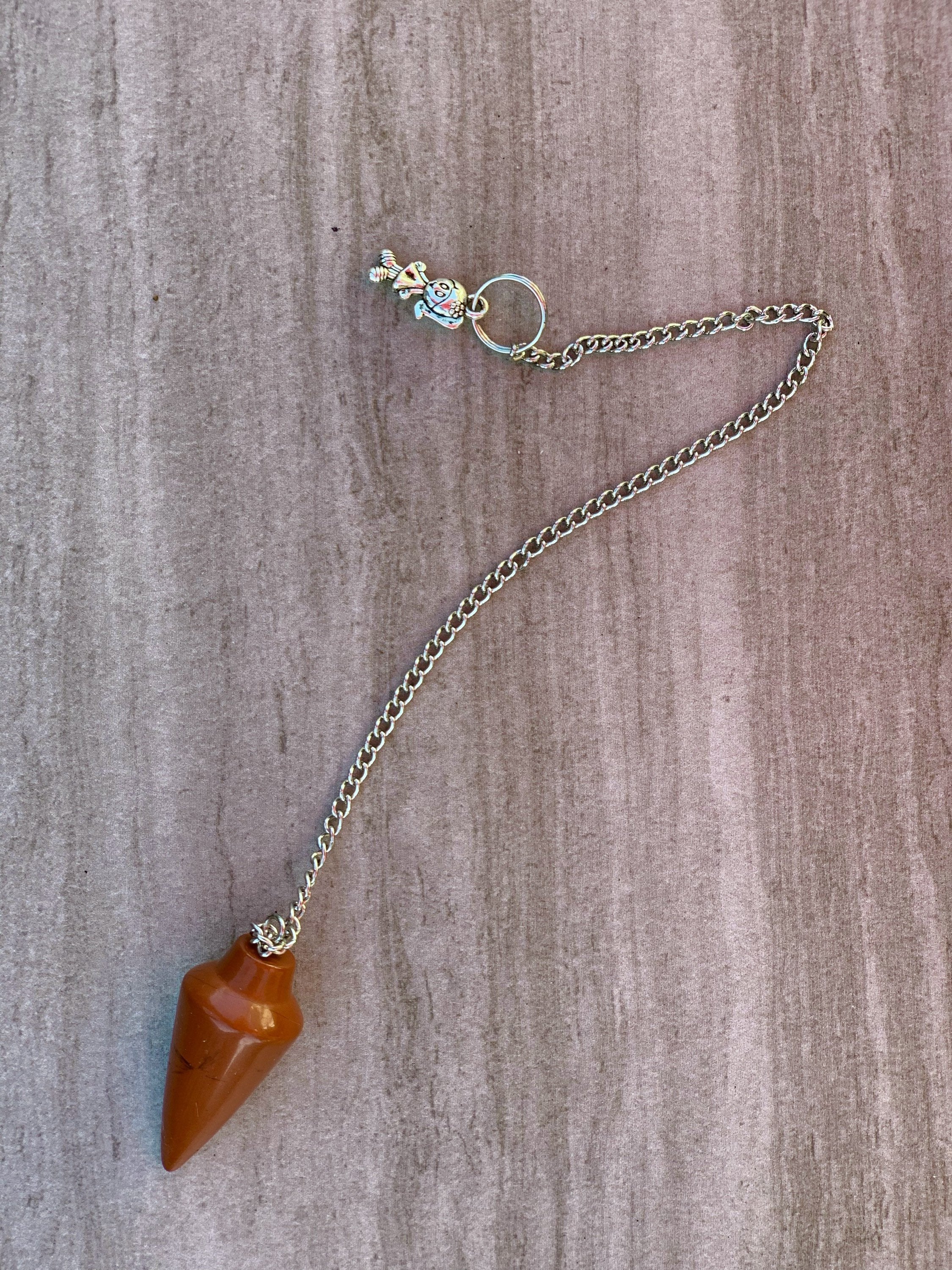 Natural Red Jasper Pendulum with Mystery Charm | Bag Charm